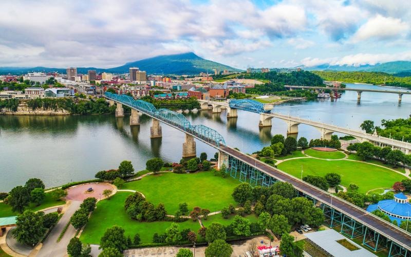 a bridge over a river